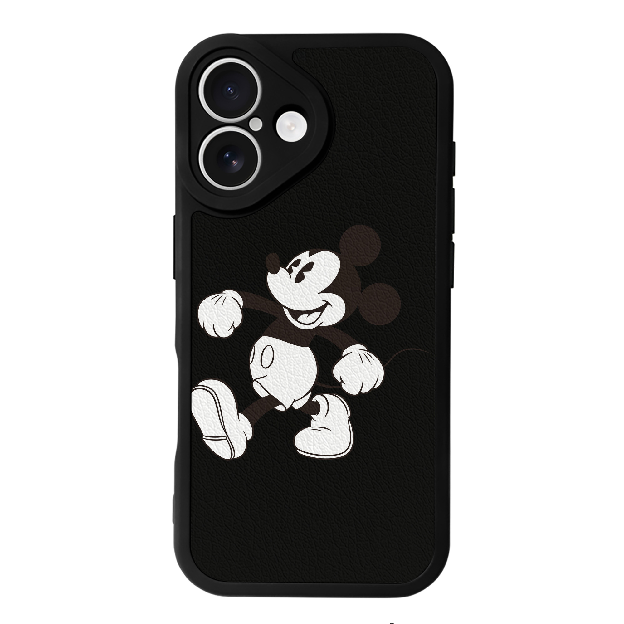 （画像用） ミッキーマウス Mickey Mouse 【iPhone 16シリーズ対応】シリコンスマホケース（レザー調） 材質：シリコン